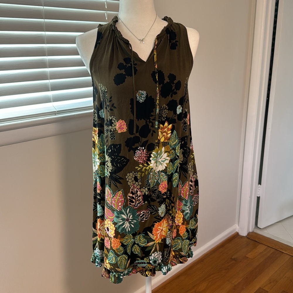 LOFT Coral Springs Tie Neck Dress (Size SP) - Picture 2 of 5